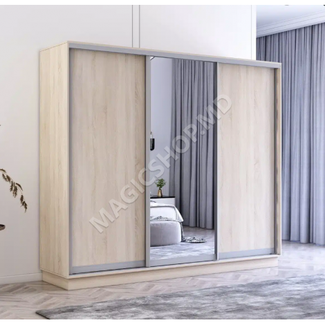 Шкаф Fox с раздвижными зеркальными дверями и ДСП (240-270 см x 60 x 200-240 см)